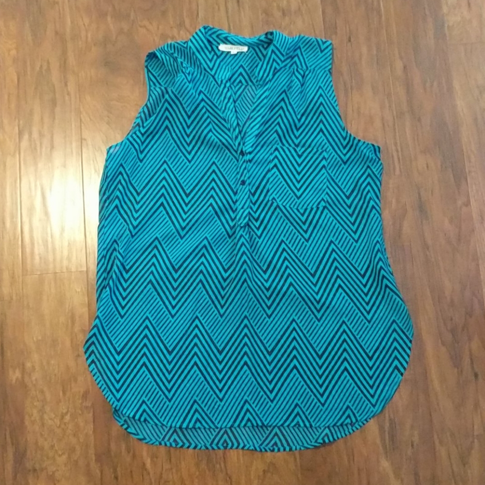Blue and black blouse